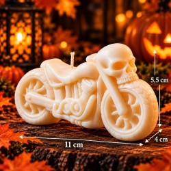 Świeca Halloween motocykl z czaszką – prezent i dekoracja