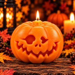 świeca sojowa halloween dynia wredna duża 3D
