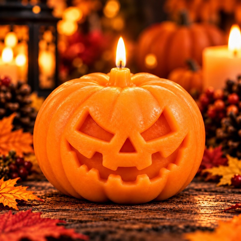 świeca halloween sojowa wredna dynia
